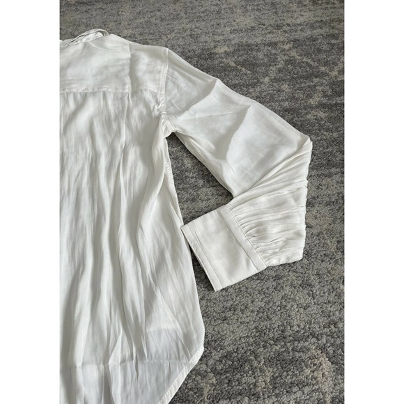 Banana Republic Womens M Blouse Ivory Collared Button Down Long Sleeve NWT L6 - Picture 9 of 10